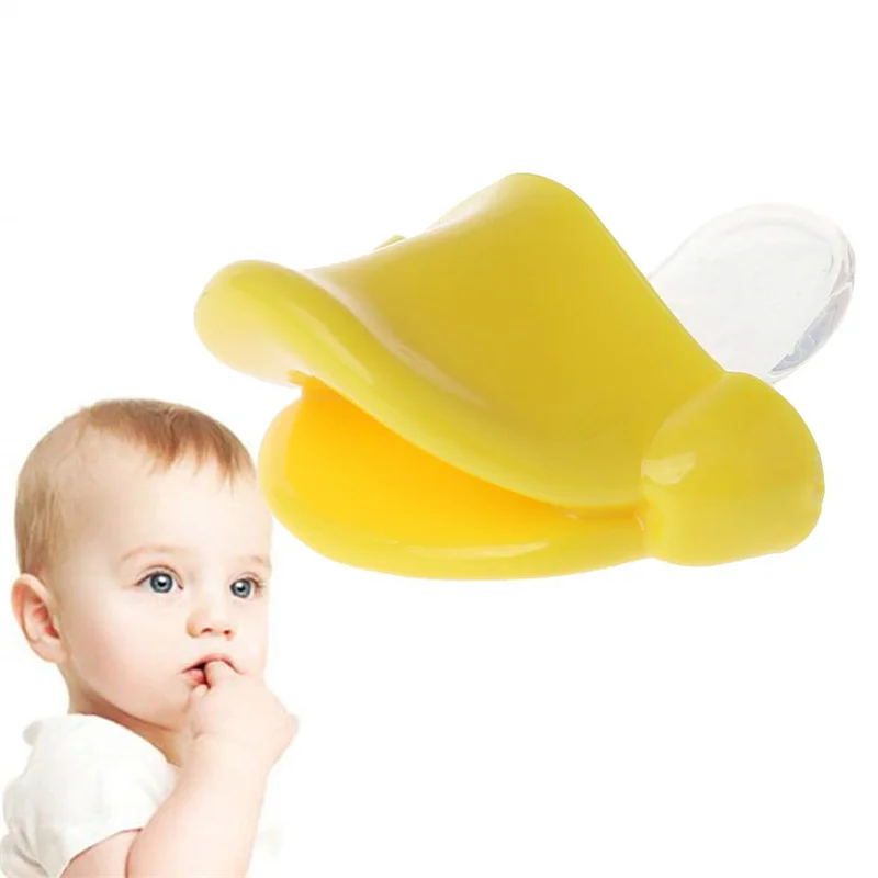 1/10pcs Silicone Funny Nipple Pacifier Baby Pacifier Toddler Nipples Baby Orthodontic Teeth Lips Kiss Yellow Duck Feeding