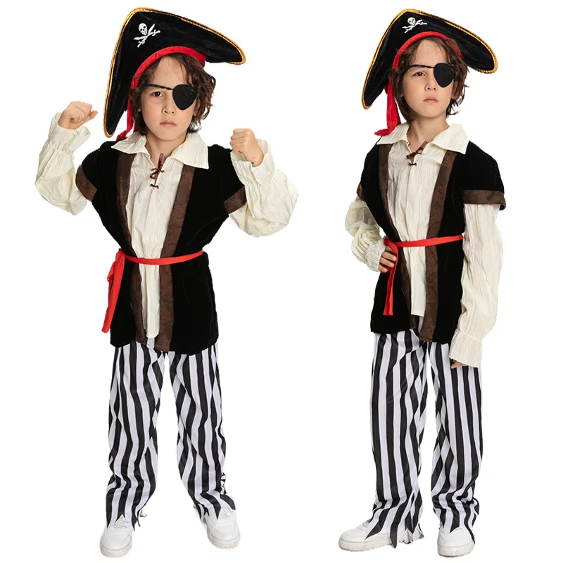 Children's Halloween Pirate Costumes for Boys Kids Children Pirate Costume Fantasia Infantil Cosplay Clothing