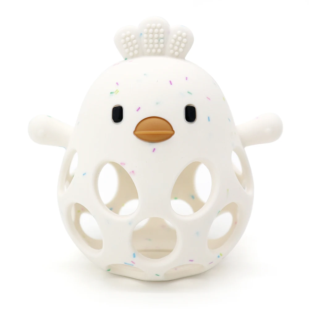 1Pcs Baby Teether Gloves Kids Cartoon Chick Shape Teether Toy Silicone Dental Care Gums Anti-eating Hand Molar Baby Accessorie
