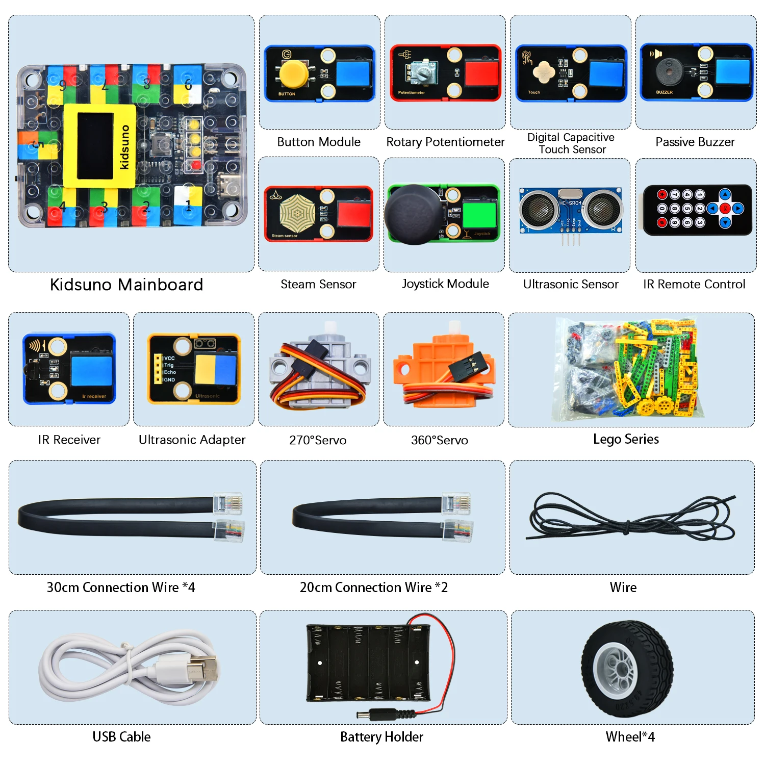 Kidsbits Smart Engineering Kit for Arduino Compatible With Lego Series Support Scratch Programming Study DIY Electronic Pack