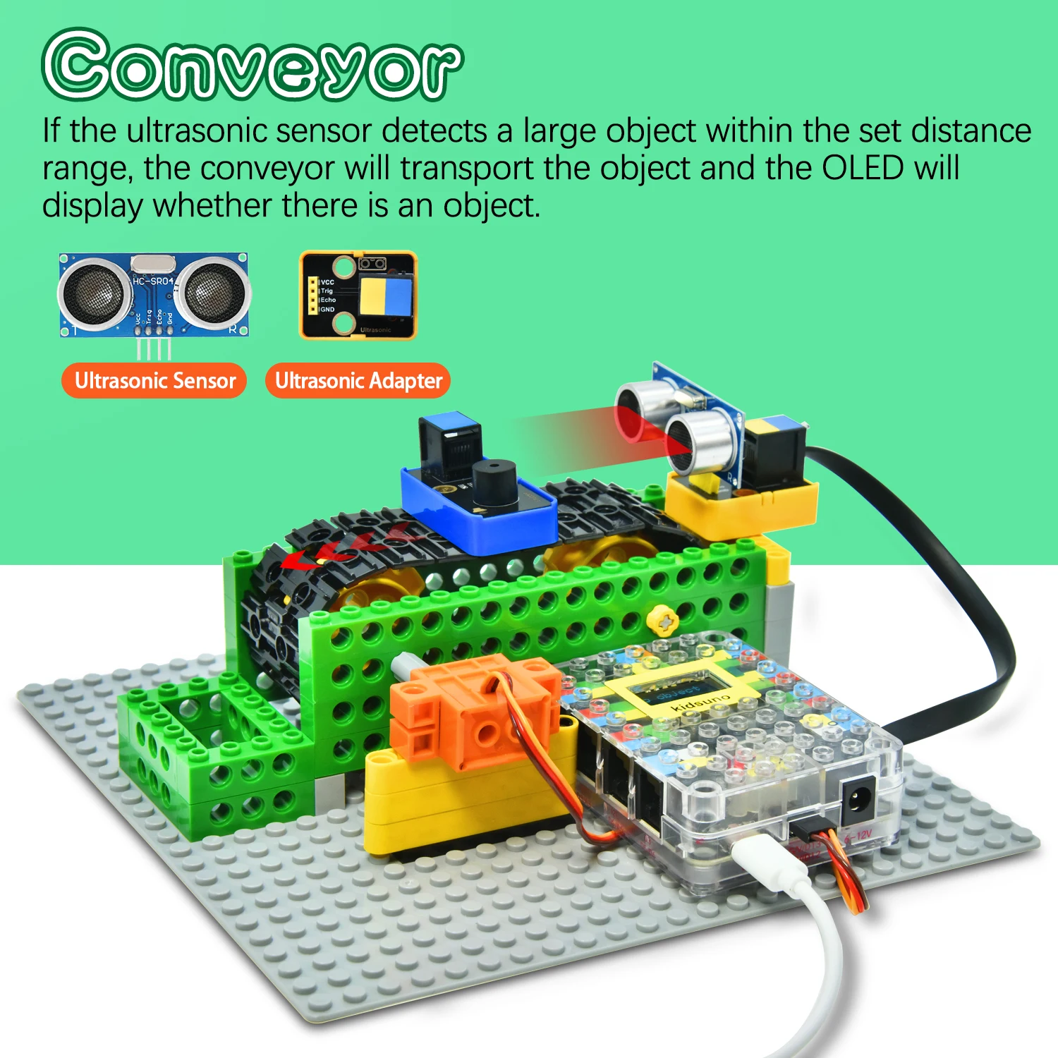 Kidsbits Smart Engineering Kit for Arduino Compatible With Lego Series Support Scratch Programming Study DIY Electronic Pack
