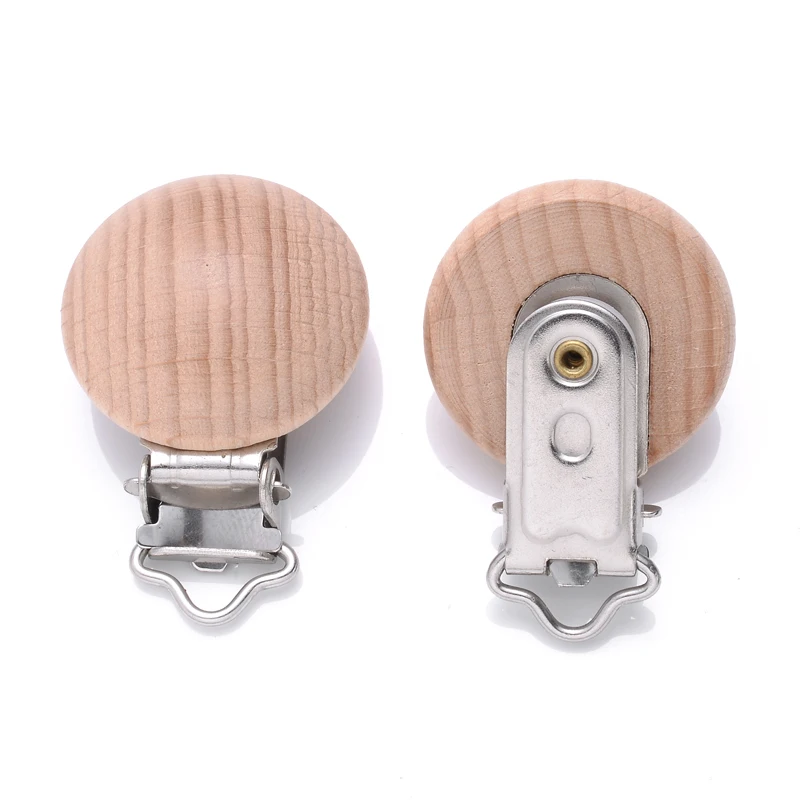 50Pcs Natural Wooden Baby Pacifier Clip Wood Dummy Nipples Holder DIY Teether Teething Chain Nursing Chew Accessory Shower Gifts
