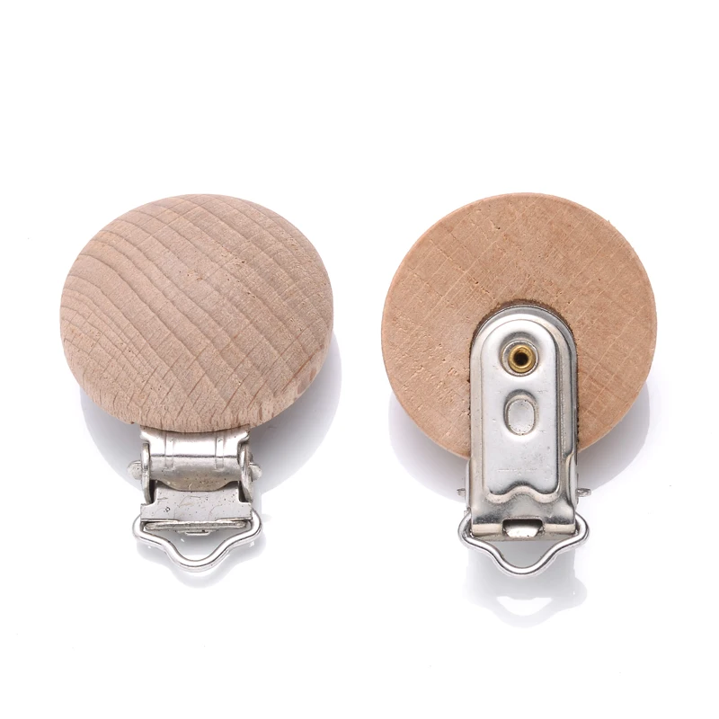 50Pcs Natural Wooden Baby Pacifier Clip Wood Dummy Nipples Holder DIY Teether Teething Chain Nursing Chew Accessory Shower Gifts