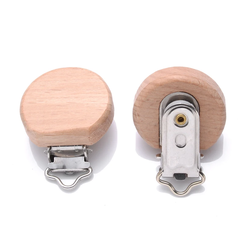 50Pcs Natural Wooden Baby Pacifier Clip Wood Dummy Nipples Holder DIY Teether Teething Chain Nursing Chew Accessory Shower Gifts