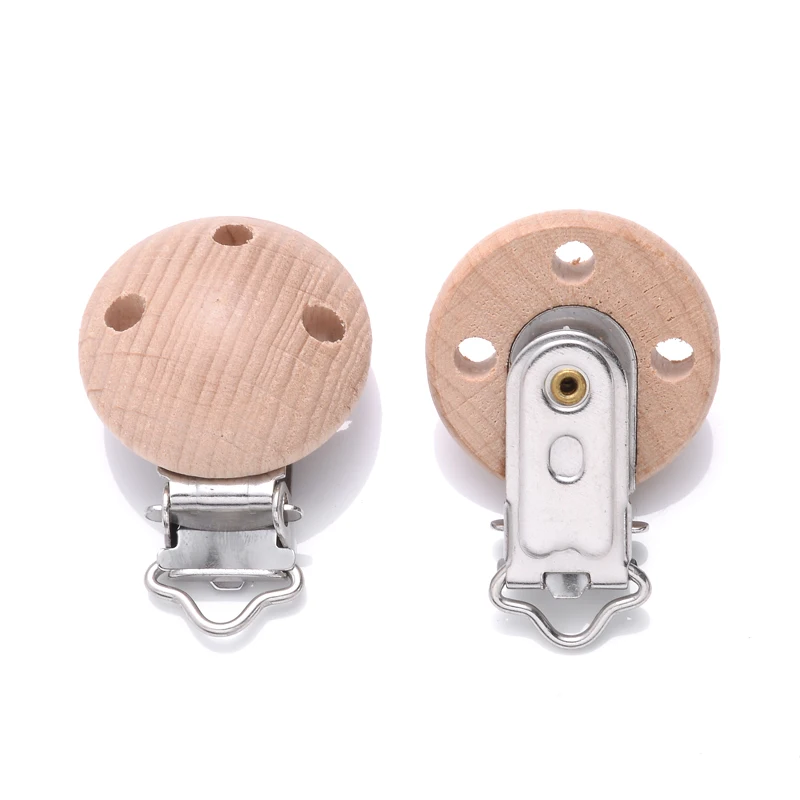 50Pcs Natural Wooden Baby Pacifier Clip Wood Dummy Nipples Holder DIY Teether Teething Chain Nursing Chew Accessory Shower Gifts
