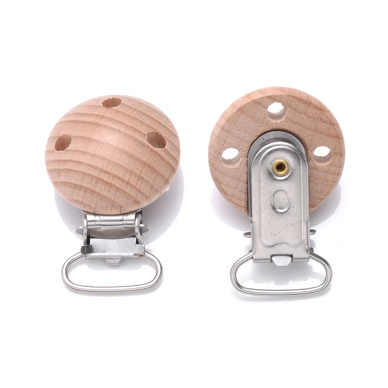 50Pcs Natural Wooden Baby Pacifier Clip Wood Dummy Nipples Holder DIY Teether Teething Chain Nursing Chew Accessory Shower Gifts