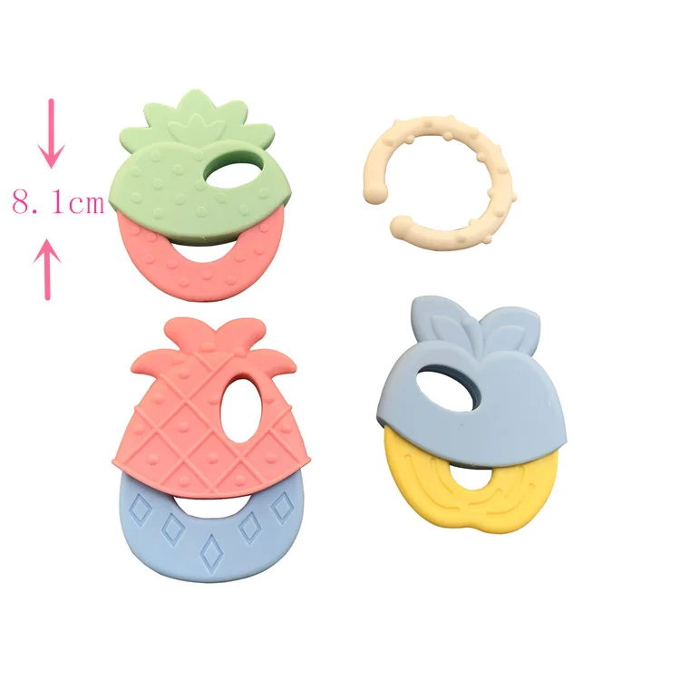Silicone Teethers for Baby Things Newborn Chews Food Grade Teethers Training Bed Toy Baby fruit item Feeding Infant Rattle