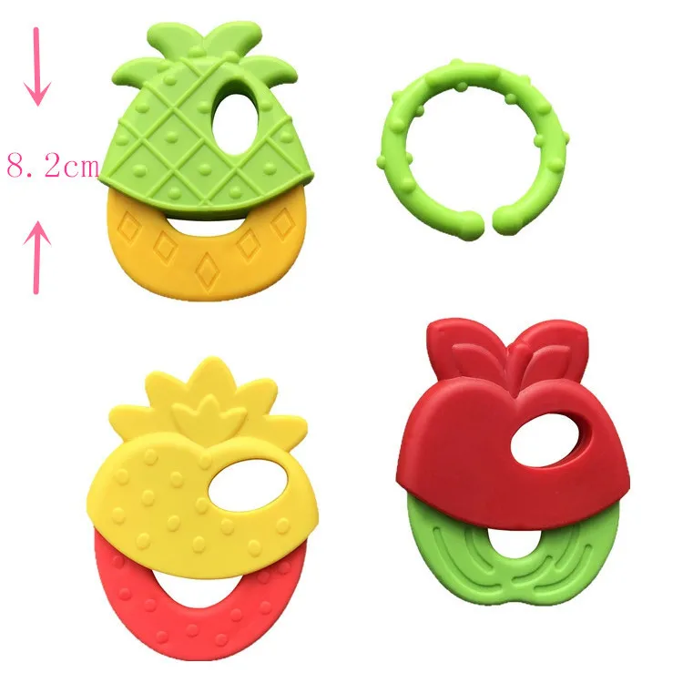 Silicone Teethers for Baby Things Newborn Chews Food Grade Teethers Training Bed Toy Baby fruit item Feeding Infant Rattle