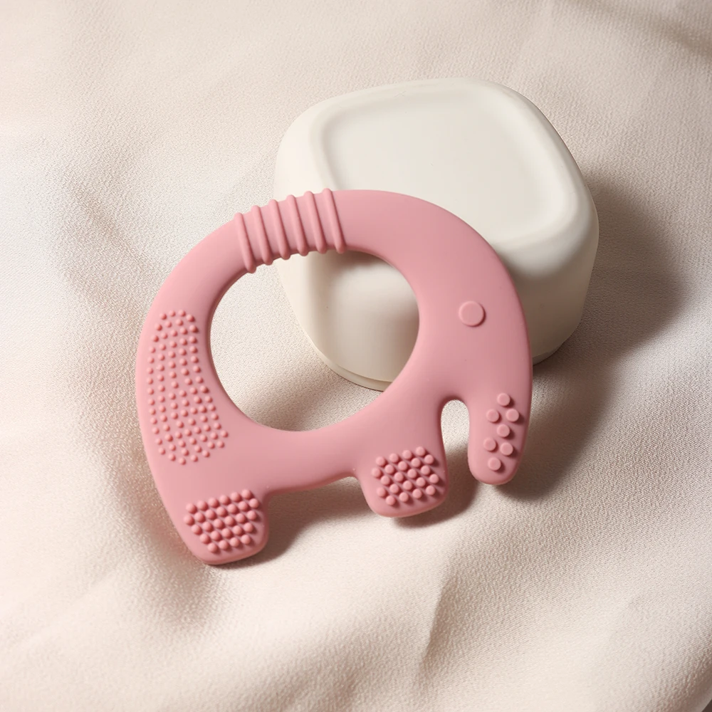 New Elephant Shape Silicone Teether Food Grade Cut Chubby Elephant Baby Teething Toy