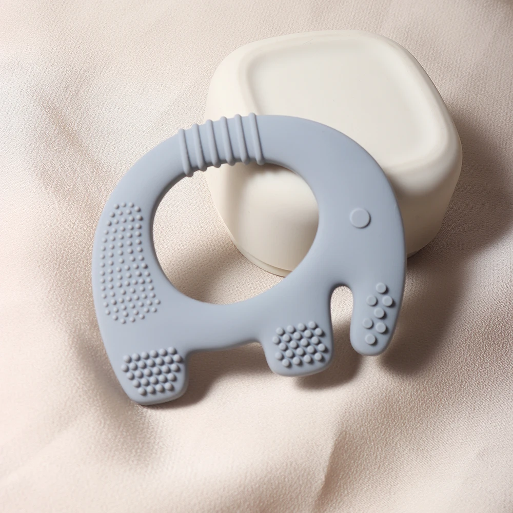 New Elephant Shape Silicone Teether Food Grade Cut Chubby Elephant Baby Teething Toy
