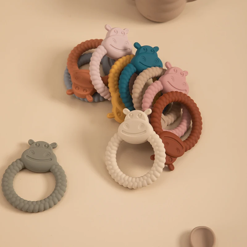 Cartoon Animal Baby Soft Silicone Teether BPA Free New Born Gift Food Grade Infant Chewing Nursing Teething Toys Babies Stuff