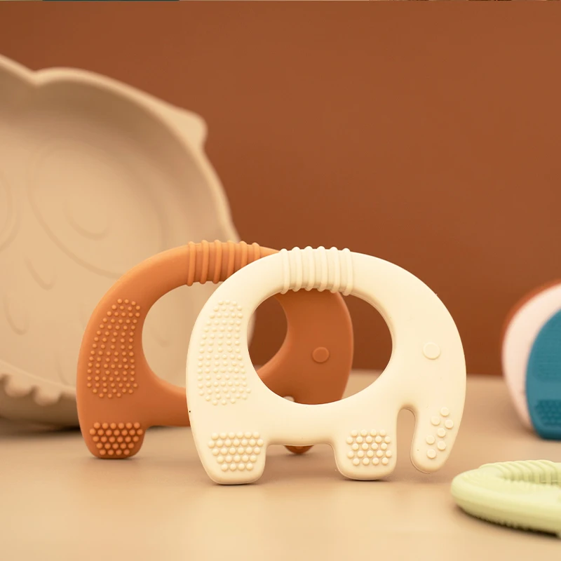 Cartoon Animal Baby Soft Silicone Teether BPA Free New Born Gift Food Grade Infant Chewing Nursing Teething Toys Babies Stuff