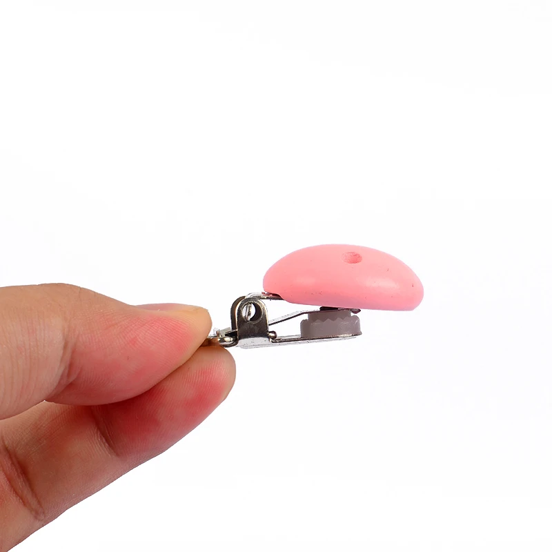 10Pcs Round Wood Pacifier Clip Baby Teething Dummy Clip Accessories for DIY Pacifier Chain Tool Wholesale