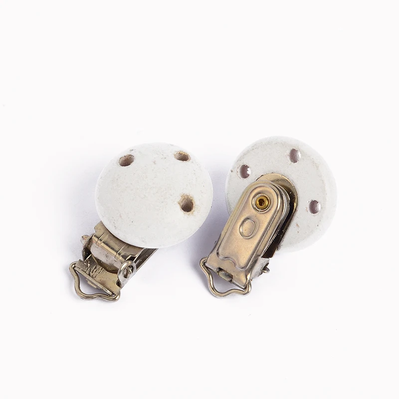 10Pcs Round Wood Pacifier Clip Baby Teething Dummy Clip Accessories for DIY Pacifier Chain Tool Wholesale