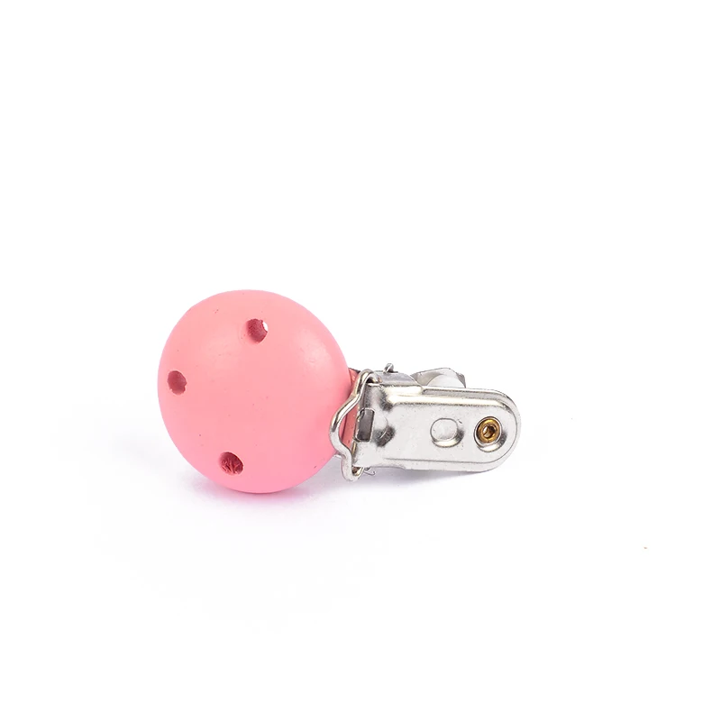 10Pcs Round Wood Pacifier Clip Baby Teething Dummy Clip Accessories for DIY Pacifier Chain Tool Wholesale