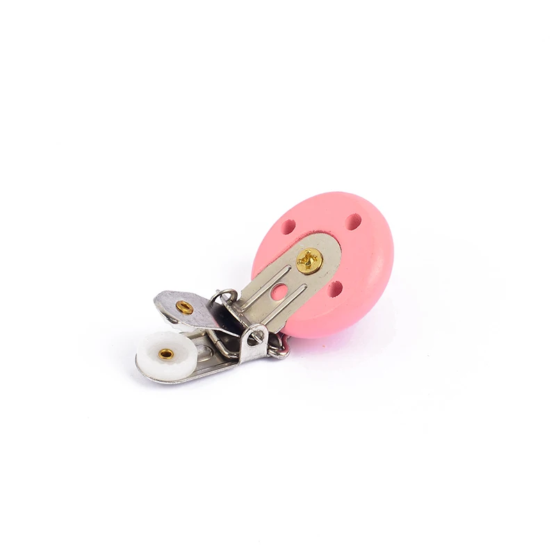 10Pcs Round Wood Pacifier Clip Baby Teething Dummy Clip Accessories for DIY Pacifier Chain Tool Wholesale
