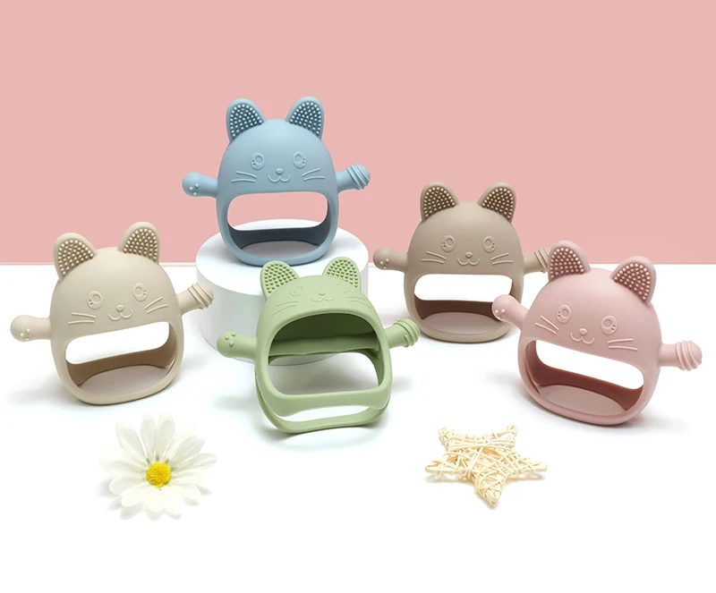 Mother Kids 1Pcs Food Grade Baby Toys Silicone Teether Toys Cartoon Shape Nursing Teething Ring Newborn Molar Baby Accessories