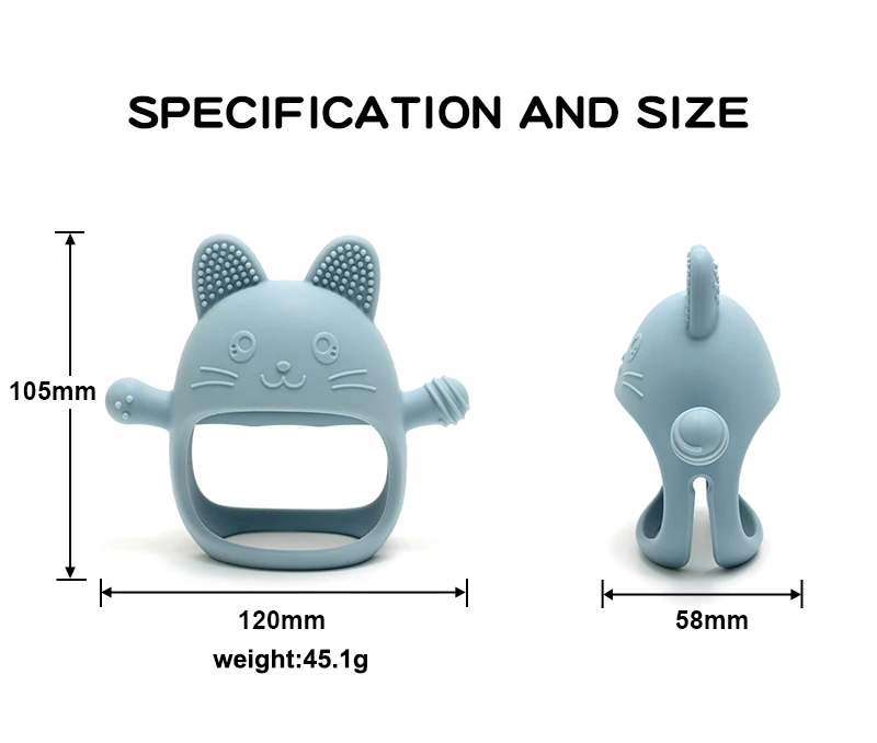 Mother Kids 1Pcs Food Grade Baby Toys Silicone Teether Toys Cartoon Shape Nursing Teething Ring Newborn Molar Baby Accessories