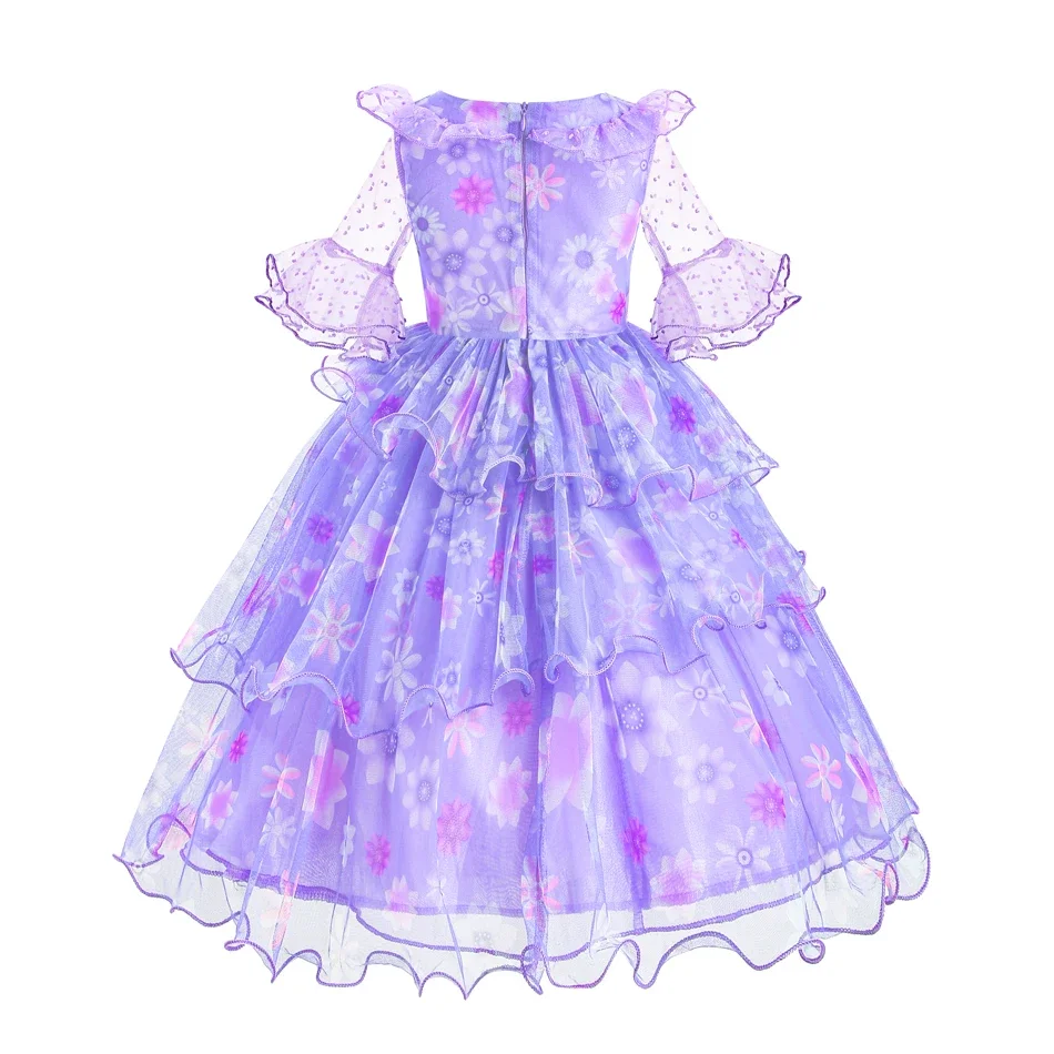 Encanto Costumes Cosplay Princess Dress Isabella Charm for Girls Carnival Christmas Birthday Party Mirabel Dress