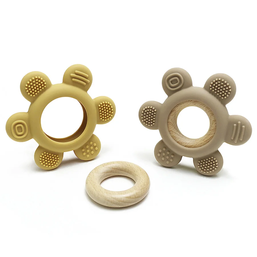 1PC Baby Silicone Teether Rudder Shape Necklace Teether Toy BPA Free Silicone Children Goods Infant Sensory Chewing Toys