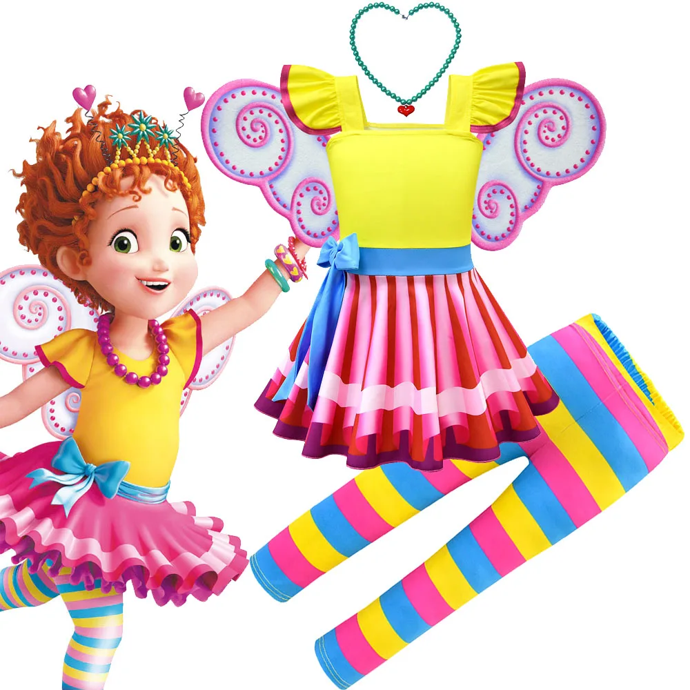 Fancy N-nancy Dresses Pants Sets Children Spring Girls Fancy N-nancy Carnival Cosplay Costume Mask Birthday Party Clothing