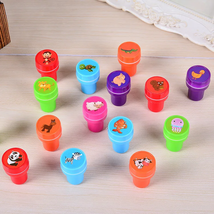 10pcs Assorted Stamps for Gift Self-ink Stamps Toy Stamps Smiley Face Seal Scrapbooking DIY Painting Photo Album Decor