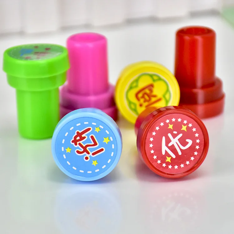10pcs Assorted Stamps for Gift Self-ink Stamps Toy Stamps Smiley Face Seal Scrapbooking DIY Painting Photo Album Decor