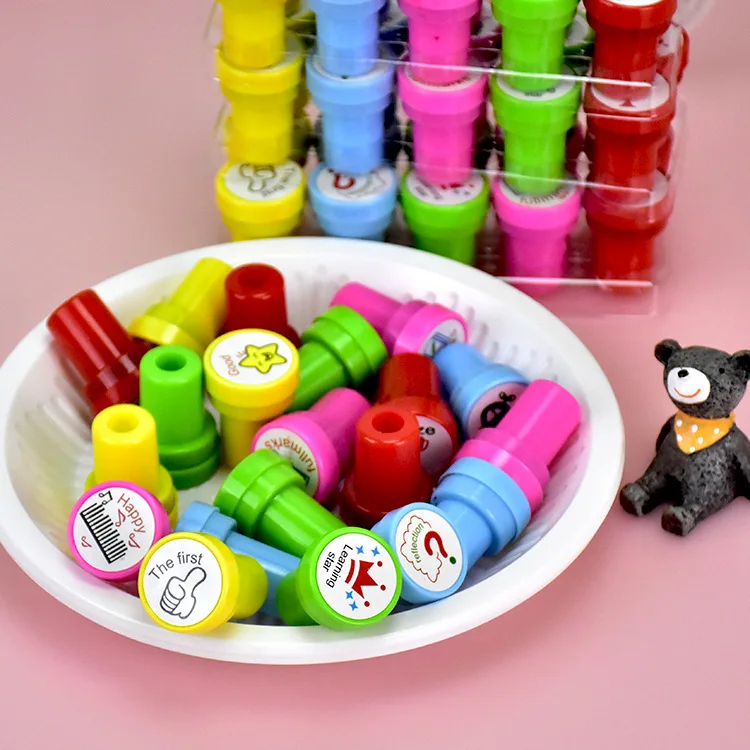 10pcs Assorted Stamps for Gift Self-ink Stamps Toy Stamps Smiley Face Seal Scrapbooking DIY Painting Photo Album Decor