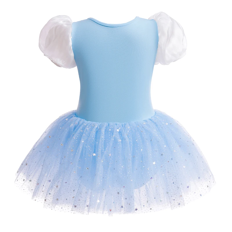 Girls Frill Sleeve Ballet Dress Dancewear Sports Gymnastics Practice Clothes Children Cosplay Costume Size 100-140