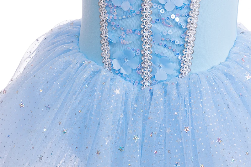 Girls Frill Sleeve Ballet Dress Dancewear Sports Gymnastics Practice Clothes Children Cosplay Costume Size 100-140