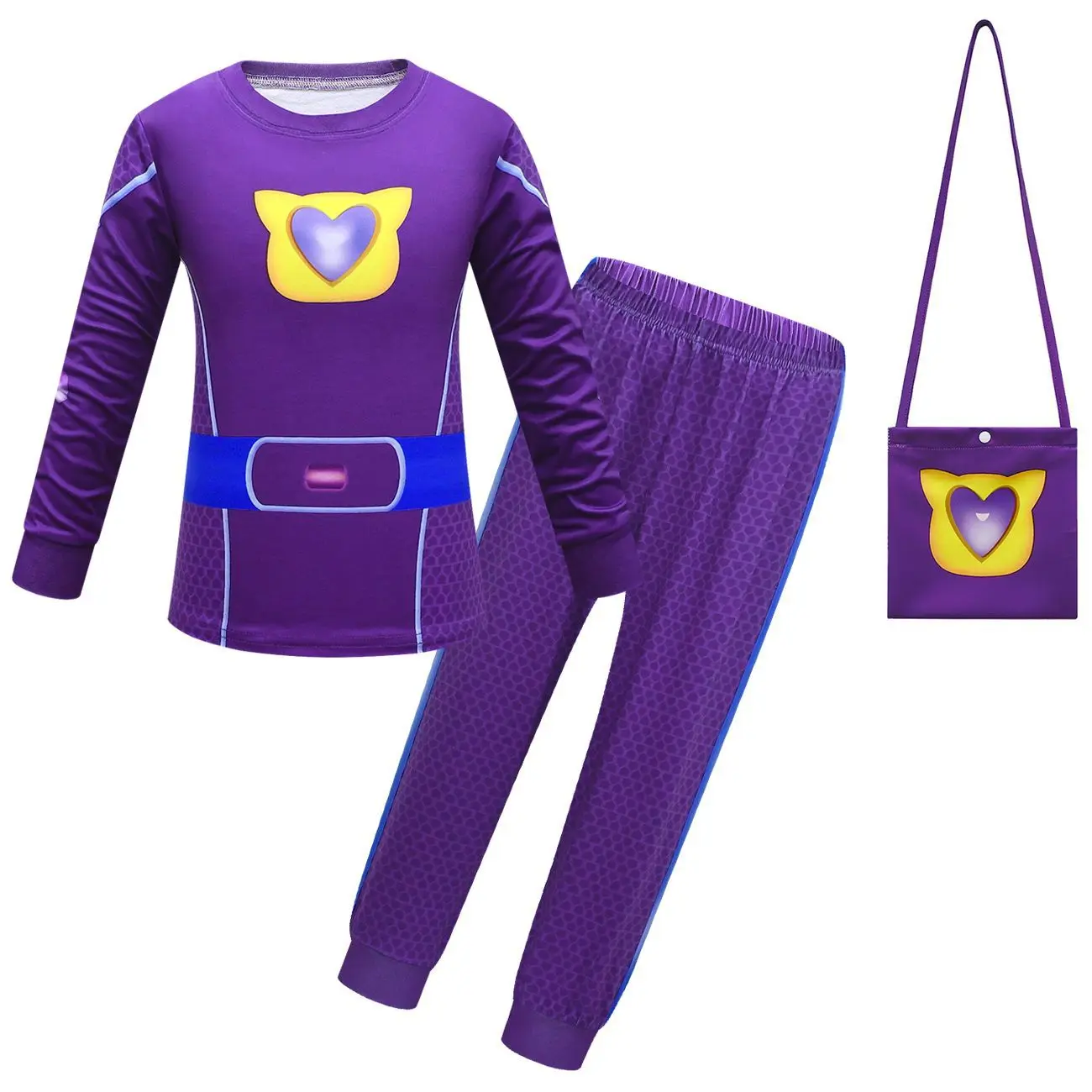 Halloween SuperKitties Game Cosplay Costume Super Kitties Anime Model Cos Clothes Sweatshirt Mask Kids Carnival Birthday Gift