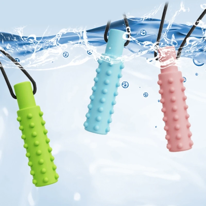 BPA Free Silicone Baby Teether Necklace Silicone Newborn Sensory Chewing Teethers for Children Autism ADHD Care Pendant Toys
