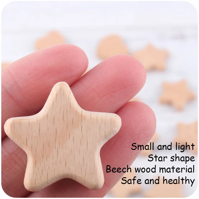 5/10pcs Beech Wooden Beads Baby Teether Rodent Hearts Beads DIY Necklace Pacifier Chain Crafts Jewelry Making Accessories