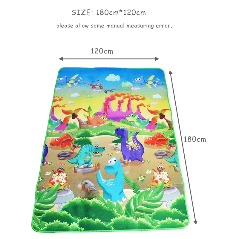 Baby Play Mat Doubel Sided Animals Soft Floor Toddler Crawling Carpet Game Activity Gym Kids Rug Educational Toys for Children