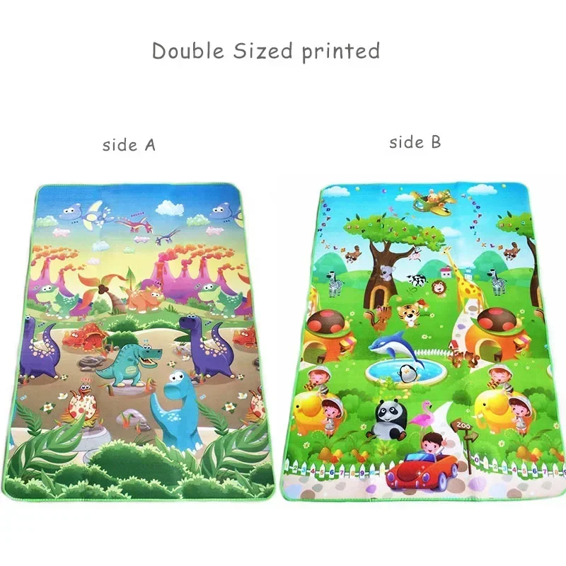 Baby Play Mat Doubel Sided Animals Soft Floor Toddler Crawling Carpet Game Activity Gym Kids Rug Educational Toys for Children