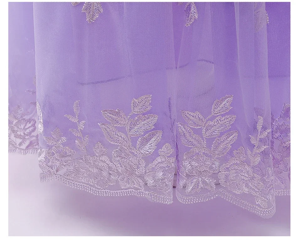 Girl Pink Aurora Cosplay Princess Dress Up Kids Christmas Halloween Tulle Fancy Rapunzel Costume for Children Girls Birthday