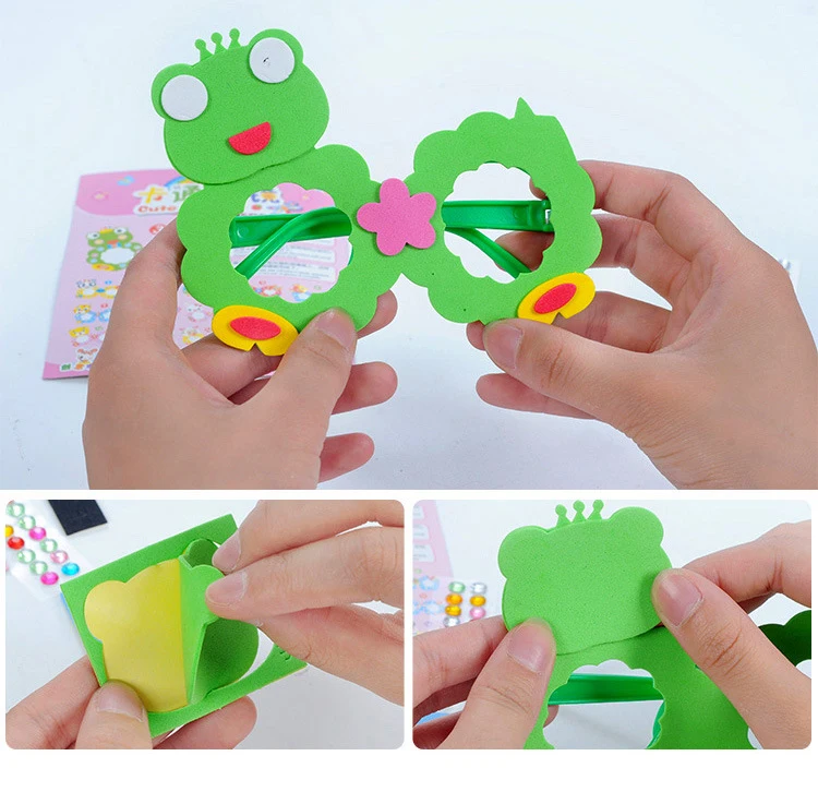 Children Kids DIY Eyeglasses Cute Cartoon Animal Eva Art Craft 5D Gem Diamond Eyeglasses Sticker Games Education Toys Gifts