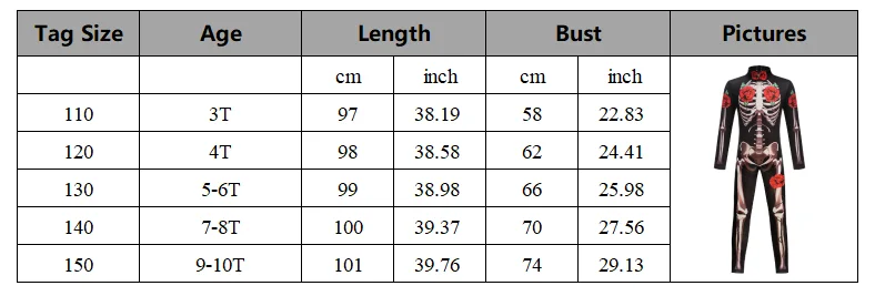 Girls Rose Skeleton Scary Halloween Cosplay Ghost Bride Gothic Jumpsuit Costume Dress Role Play Carnival Children Party Outfit