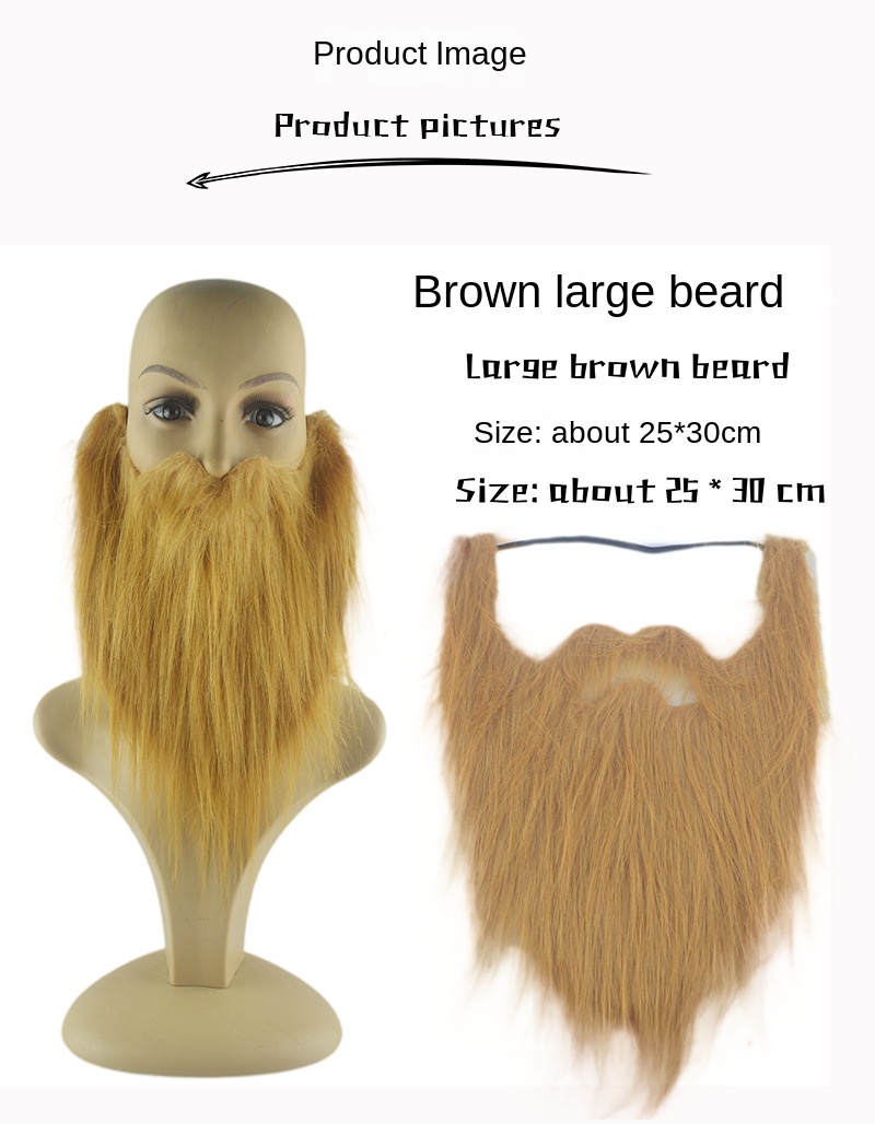 1pc DIY Fancy Dress Fake Beard Long Fluff Beards Cosplay Costume Props Santa Claus Beard Eyebrows Mustache Christmas Party Suppl