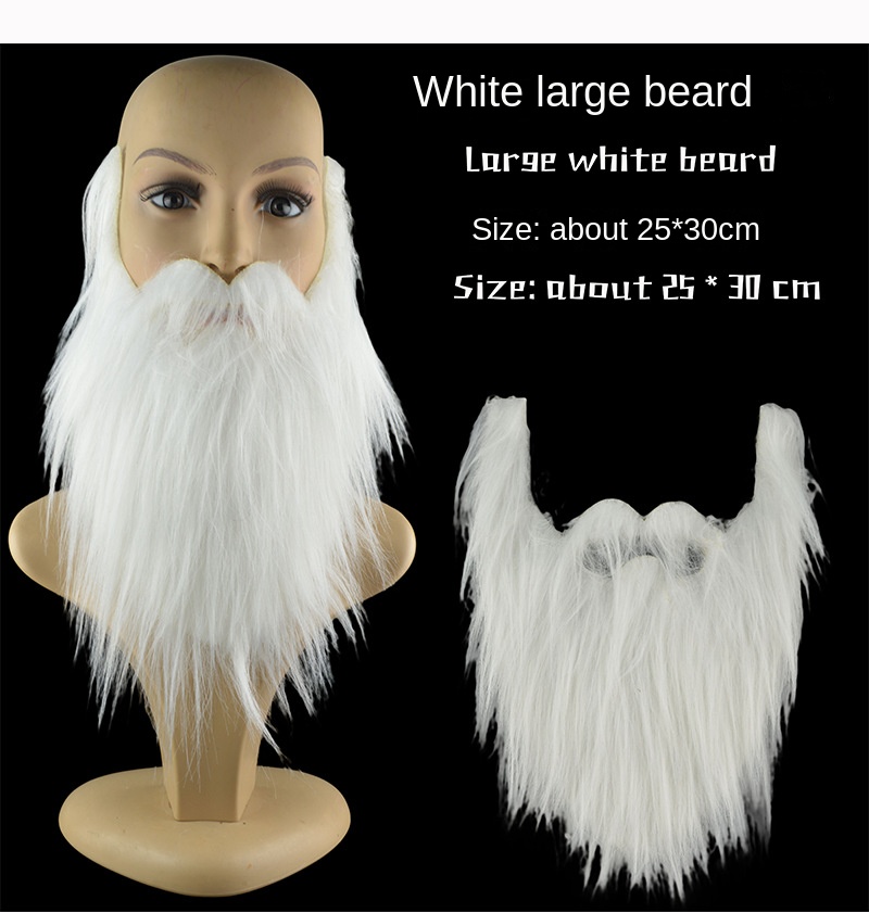 1pc DIY Fancy Dress Fake Beard Long Fluff Beards Cosplay Costume Props Santa Claus Beard Eyebrows Mustache Christmas Party Suppl