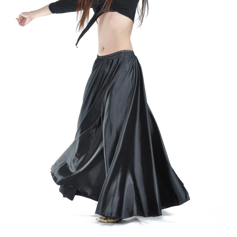 Shining Satin Long Spanish Skirt Swing Dancing Skirt Belly Dance Skirt Sun Skirt 14 Colors Available VL-310