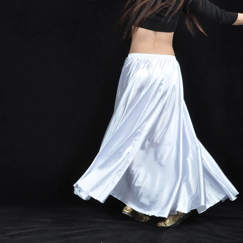 Shining Satin Long Spanish Skirt Swing Dancing Skirt Belly Dance Skirt Sun Skirt 14 Colors Available VL-310