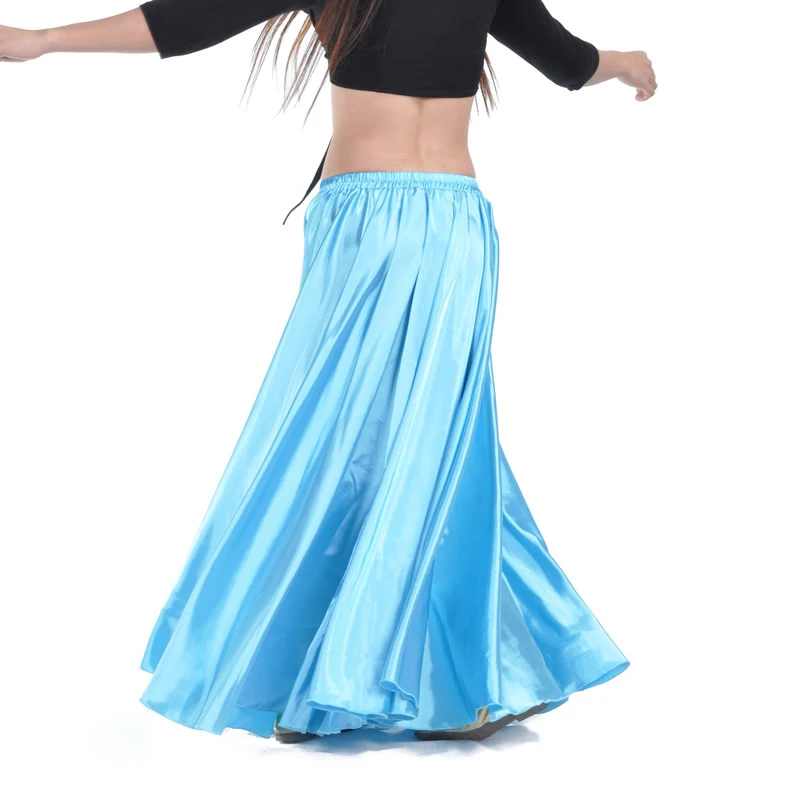 Shining Satin Long Spanish Skirt Swing Dancing Skirt Belly Dance Skirt Sun Skirt 14 Colors Available VL-310