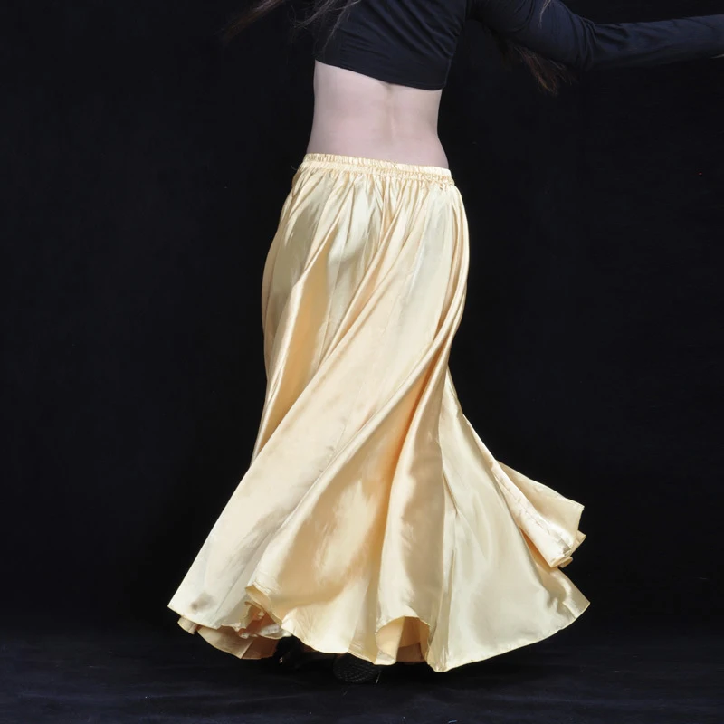 Shining Satin Long Spanish Skirt Swing Dancing Skirt Belly Dance Skirt Sun Skirt 14 Colors Available VL-310