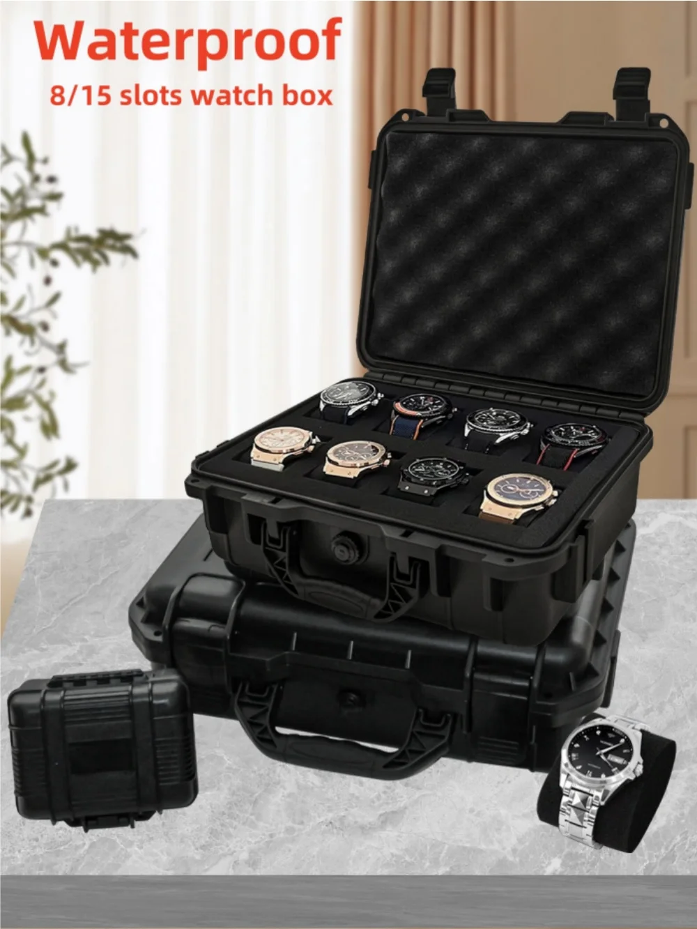 8/15 Slot Collection Watch Antique Protective Safety Box Thickened W/ Sponge Waterproof Moisture-proof Mildew-proof Portable Box