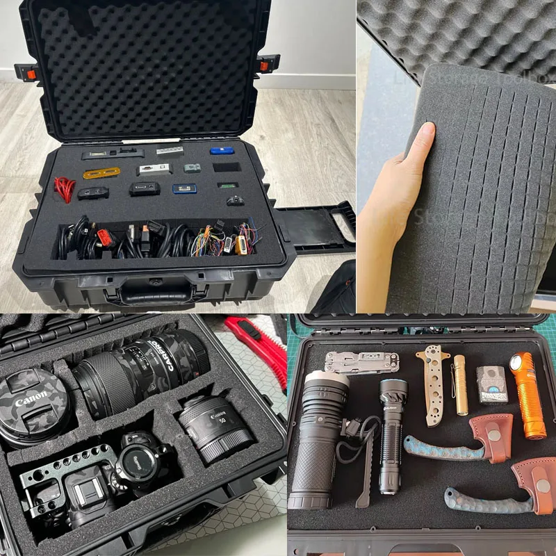 Large Tool Box ABS Waterproof Hard Carry Case Tool Box Pelican Hard Case Safety Instrument Tool Box on Wheels Tool Box Trolley