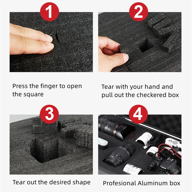 Large Tool Box ABS Waterproof Hard Carry Case Tool Box Pelican Hard Case Safety Instrument Tool Box on Wheels Tool Box Trolley