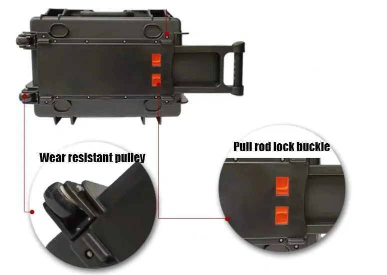 Large Tool Box ABS Waterproof Hard Carry Case Tool Box Pelican Hard Case Safety Instrument Tool Box on Wheels Tool Box Trolley