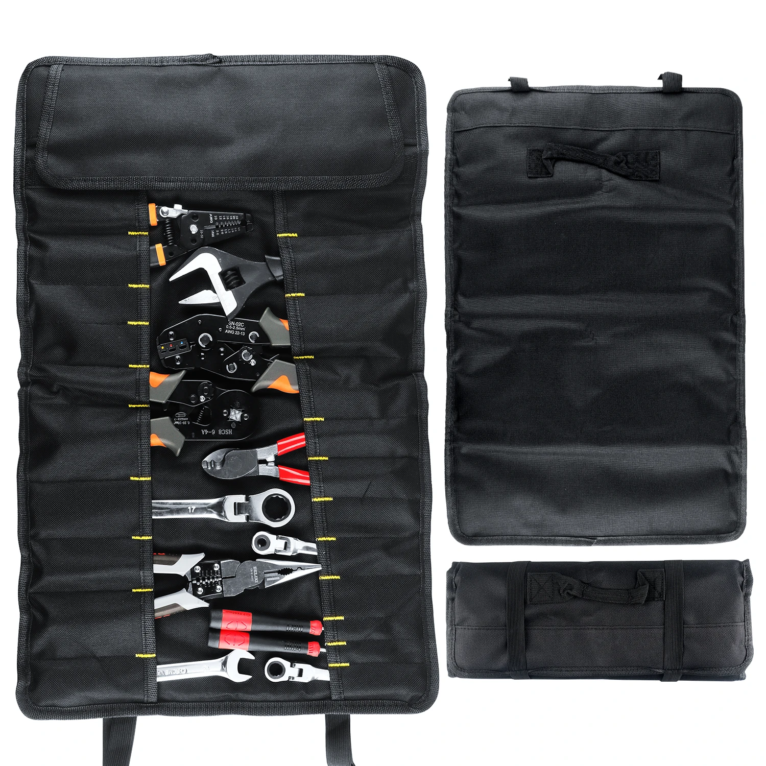 Tool Roll Bag, 23 Pocket Tool Bag, Portable Multi Tool Roll Bag, Tool Kit Roll Organizer, Screwdriver Wrench Roll Tool Storage