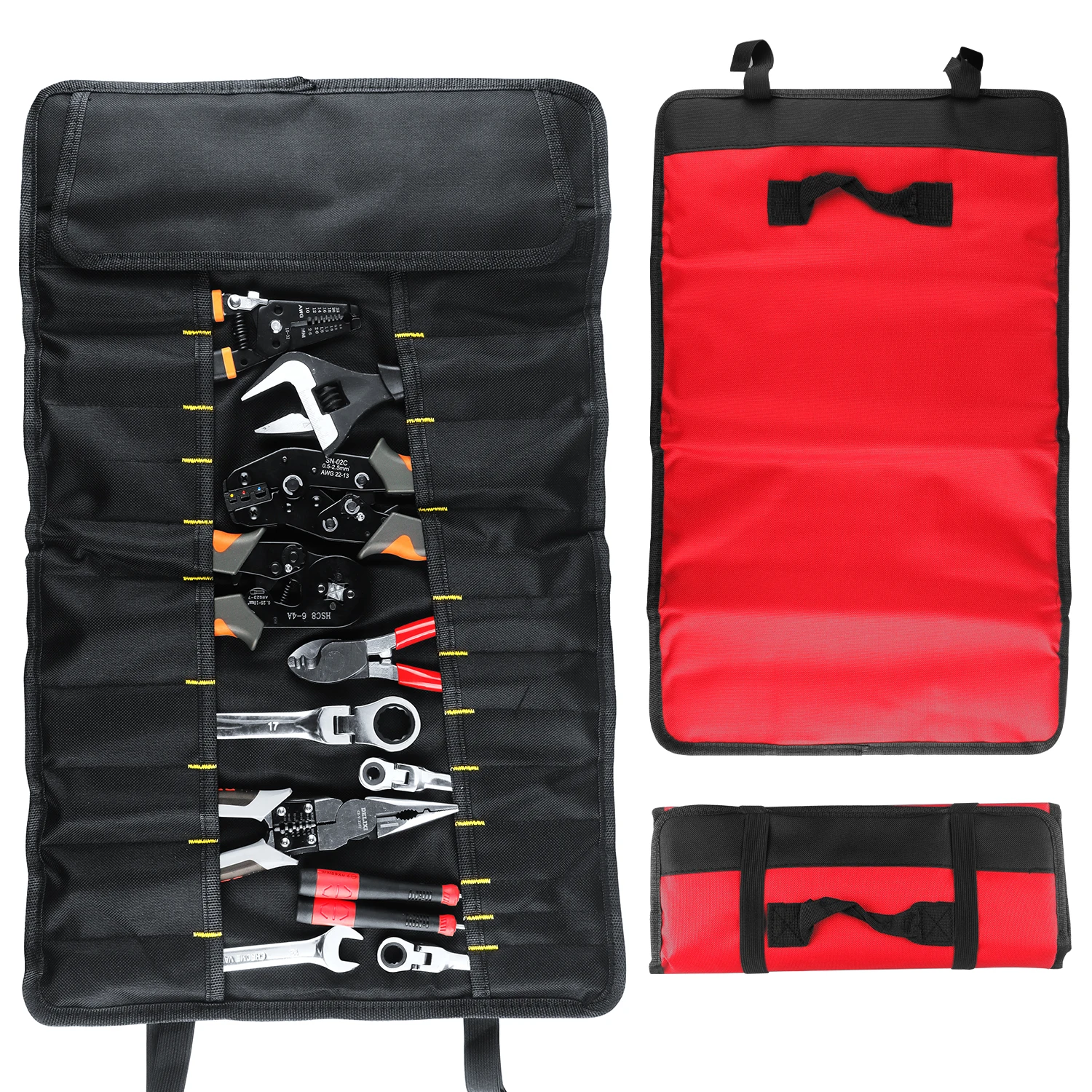 Tool Roll Bag, 23 Pocket Tool Bag, Portable Multi Tool Roll Bag, Tool Kit Roll Organizer, Screwdriver Wrench Roll Tool Storage